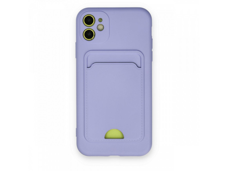 Newface iPhone 11 Kılıf Kelvin Kartvizitli Silikon - Lila