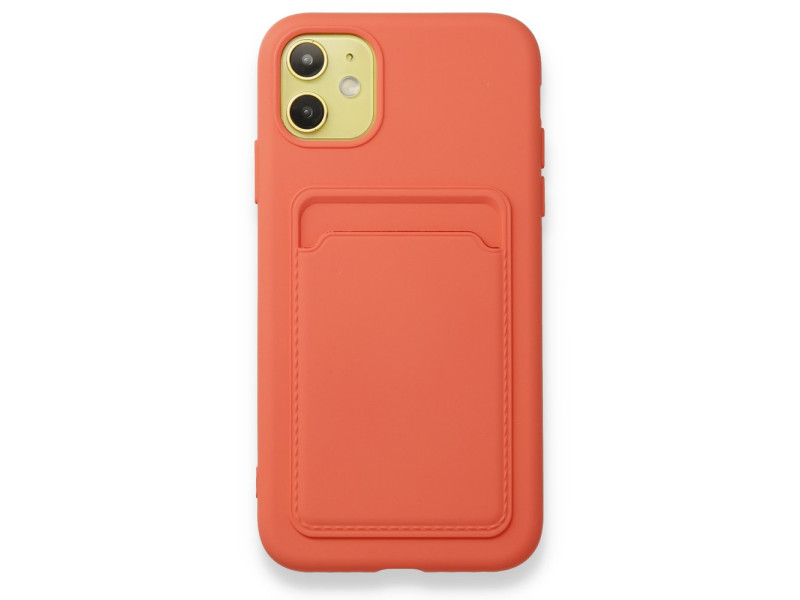 Newface iPhone 11 Kılıf Kelvin Kartvizitli Silikon - Turuncu