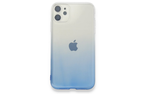 Newface iPhone 11 Kılıf Lüx Çift Renkli Silikon - Mavi