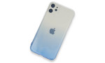 Newface iPhone 11 Kılıf Lüx Çift Renkli Silikon - Mavi