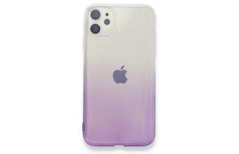 Newface iPhone 11 Kılıf Lüx Çift Renkli Silikon - Mor
