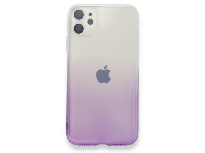 Newface iPhone 11 Kılıf Lüx Çift Renkli Silikon - Mor