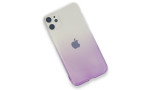 Newface iPhone 11 Kılıf Lüx Çift Renkli Silikon - Mor