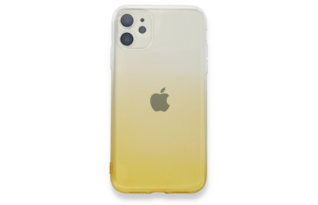 Newface iPhone 11 Kılıf Lüx Çift Renkli Silikon - Sarı