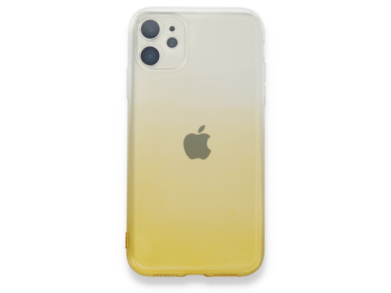 Newface iPhone 11 Kılıf Lüx Çift Renkli Silikon - Sarı