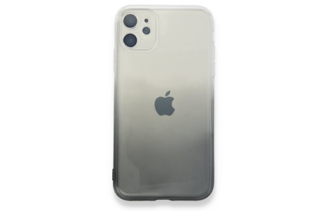 Newface iPhone 11 Kılıf Lüx Çift Renkli Silikon - Siyah