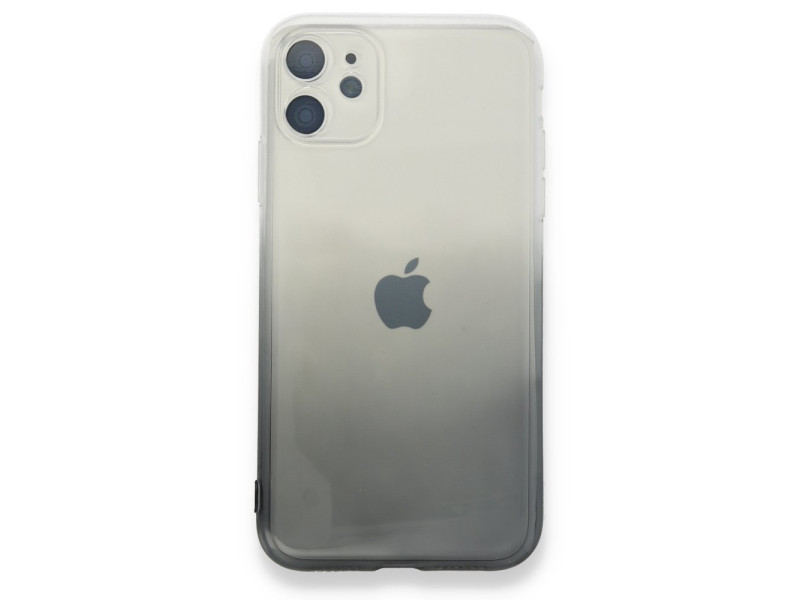 Newface iPhone 11 Kılıf Lüx Çift Renkli Silikon - Siyah