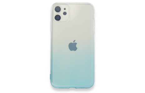 Newface iPhone 11 Kılıf Lüx Çift Renkli Silikon - Turkuaz