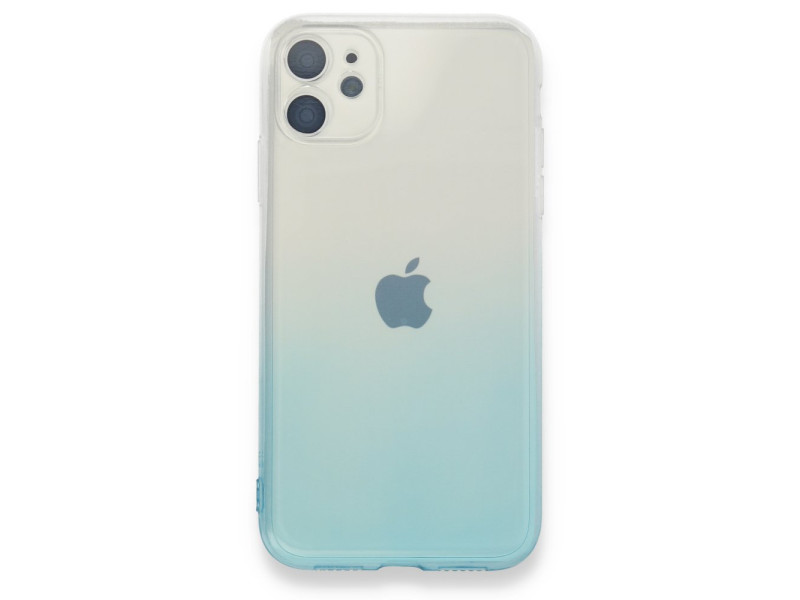 Newface iPhone 11 Kılıf Lüx Çift Renkli Silikon - Turkuaz
