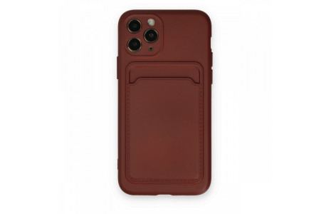 Newface iPhone 11 Pro Kılıf Kelvin Kartvizitli Silikon - Bordo