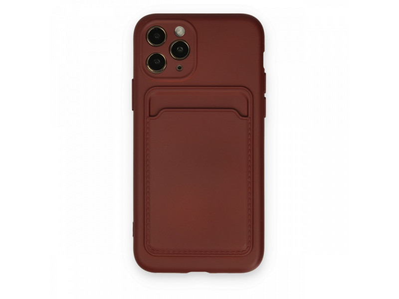 Newface iPhone 11 Pro Kılıf Kelvin Kartvizitli Silikon - Bordo