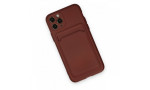 Newface iPhone 11 Pro Kılıf Kelvin Kartvizitli Silikon - Bordo