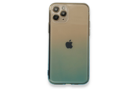 Newface iPhone 11 Pro Kılıf Lüx Çift Renkli Silikon - Mavi