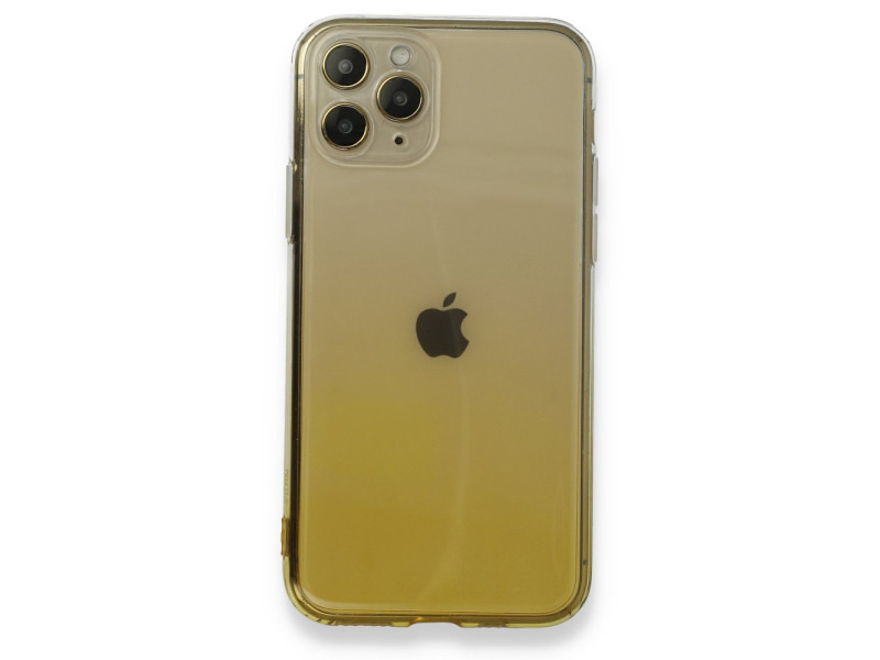 Newface iPhone 11 Pro Kılıf Lüx Çift Renkli Silikon - Sarı