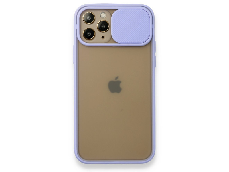 Newface iPhone 11 Pro Kılıf Palm Buzlu Kamera Sürgülü Silikon - Lila