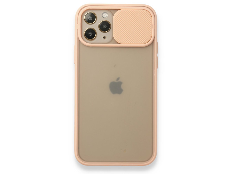 Newface iPhone 11 Pro Kılıf Palm Buzlu Kamera Sürgülü Silikon - Pembe