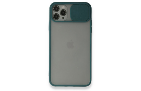 Newface iPhone 11 Pro Kılıf Palm Buzlu Kamera Sürgülü Silikon - Yeşil