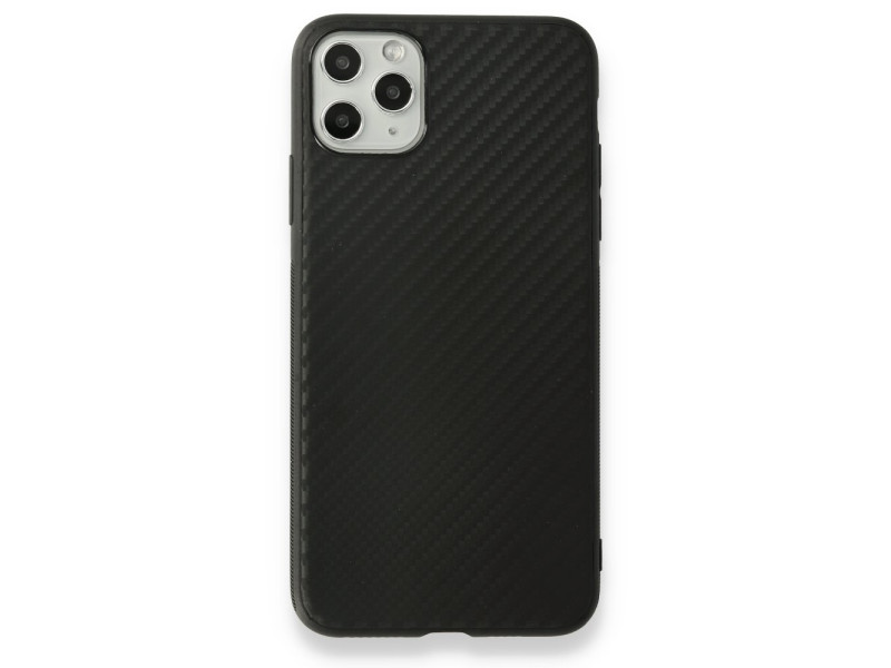 Newface iPhone 11 Pro Max Kılıf Carbonix Silikon - Siyah