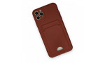 Newface iPhone 11 Pro Max Kılıf Kelvin Kartvizitli Silikon - Bordo