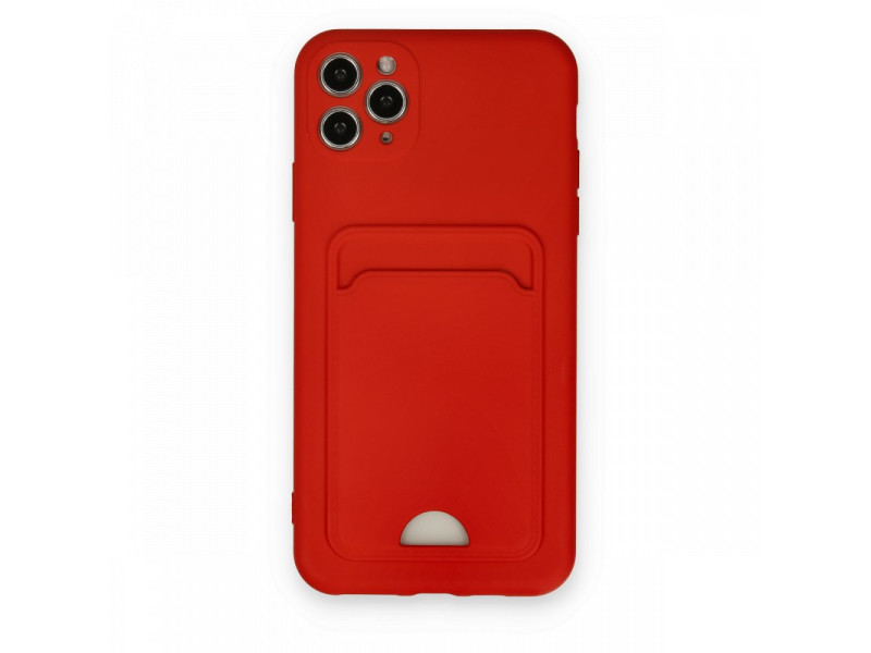 Newface iPhone 11 Pro Max Kılıf Kelvin Kartvizitli Silikon - Kırmızı
