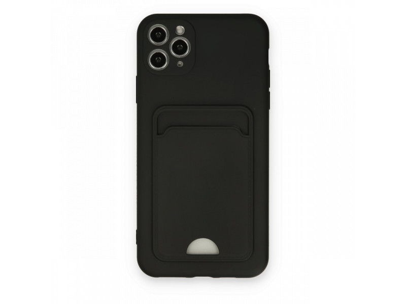 Newface iPhone 11 Pro Max Kılıf Kelvin Kartvizitli Silikon - Siyah