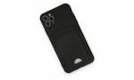 Newface iPhone 11 Pro Max Kılıf Kelvin Kartvizitli Silikon - Siyah