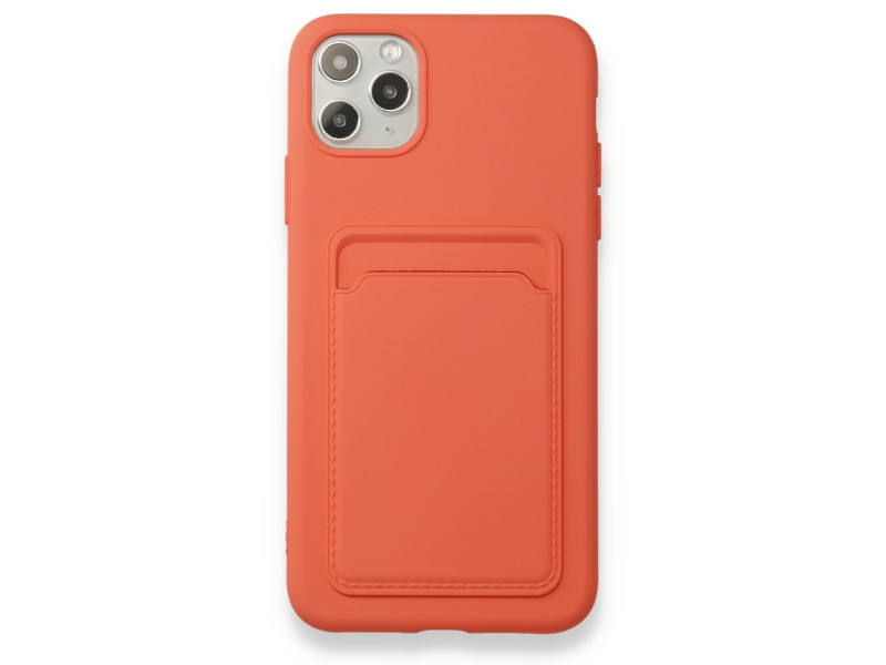 Newface iPhone 11 Pro Max Kılıf Kelvin Kartvizitli Silikon - Turuncu
