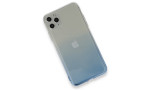 Newface iPhone 11 Pro Max Kılıf Lüx Çift Renkli Silikon - Mavi