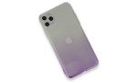 Newface iPhone 11 Pro Max Kılıf Lüx Çift Renkli Silikon - Mor