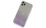 Newface iPhone 11 Pro Max Kılıf Lüx Çift Renkli Silikon - Mor