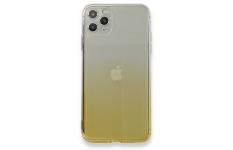 Newface iPhone 11 Pro Max Kılıf Lüx Çift Renkli Silikon - Sarı