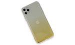 Newface iPhone 11 Pro Max Kılıf Lüx Çift Renkli Silikon - Sarı