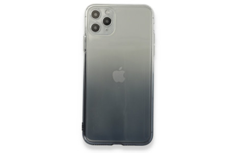 Newface iPhone 11 Pro Max Kılıf Lüx Çift Renkli Silikon - Siyah