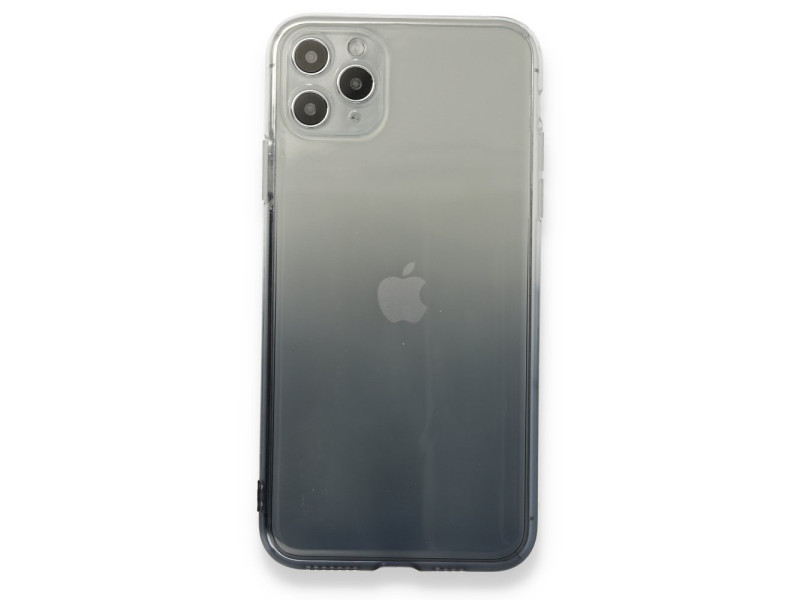 Newface iPhone 11 Pro Max Kılıf Lüx Çift Renkli Silikon - Siyah