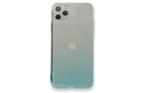 Newface iPhone 11 Pro Max Kılıf Lüx Çift Renkli Silikon - Turkuaz