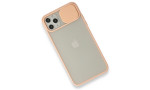 Newface iPhone 11 Pro Max Kılıf Palm Buzlu Kamera Sürgülü Silikon - Pembe