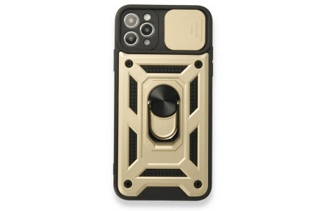 Newface iPhone 11 Pro Kılıf Pars Lens Yüzüklü Silikon - Gold