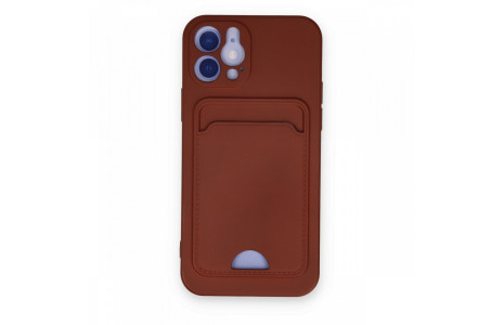 Newface iPhone 12 Kılıf Kelvin Kartvizitli Silikon - Bordo