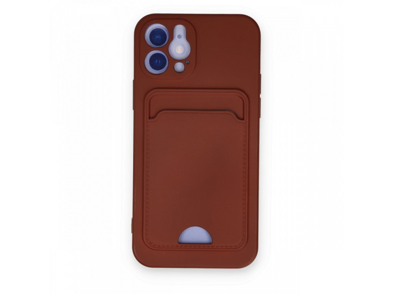 Newface iPhone 12 Kılıf Kelvin Kartvizitli Silikon - Bordo