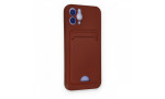 Newface iPhone 12 Kılıf Kelvin Kartvizitli Silikon - Bordo