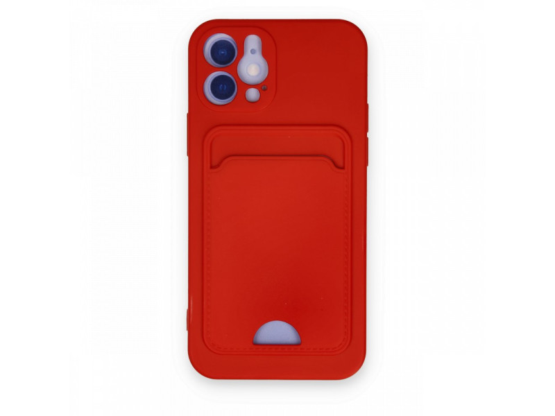 Newface iPhone 12 Kılıf Kelvin Kartvizitli Silikon - Kırmızı