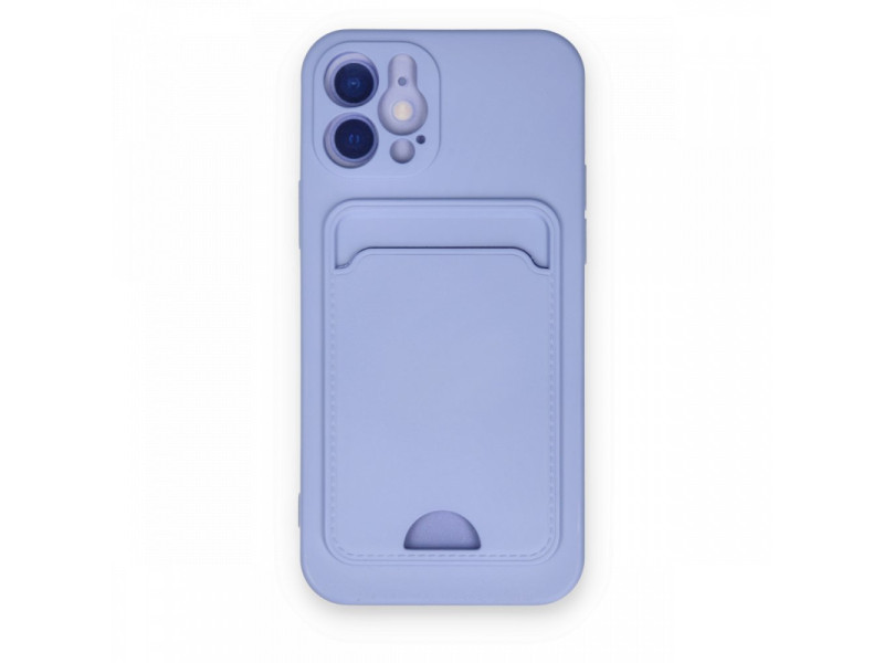 Newface iPhone 12 Kılıf Kelvin Kartvizitli Silikon - Lila