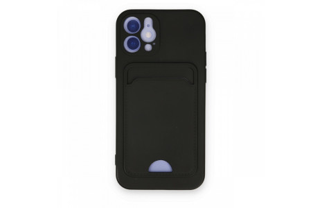 Newface iPhone 12 Kılıf Kelvin Kartvizitli Silikon - Siyah