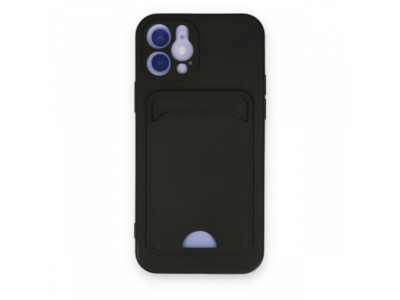 Newface iPhone 12 Kılıf Kelvin Kartvizitli Silikon - Siyah