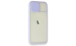 Newface iPhone 12 Kılıf Palm Buzlu Kamera Sürgülü Silikon - Lila