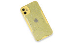 Newface iPhone 12 Kılıf Platin Simli Silikon - Sarı
