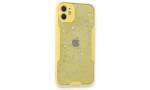Newface iPhone 12 Kılıf Platin Simli Silikon - Sarı