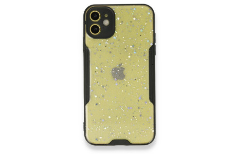 Newface iPhone 12 Kılıf Platin Simli Silikon - Siyah