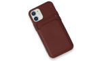 Newface iPhone 12 Mini Kılıf Kelvin Kartvizitli Silikon - Bordo