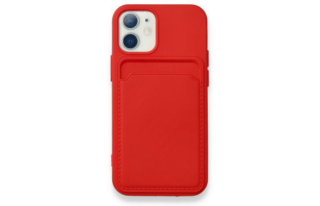 Newface iPhone 12 Mini Kılıf Kelvin Kartvizitli Silikon - Kırmızı